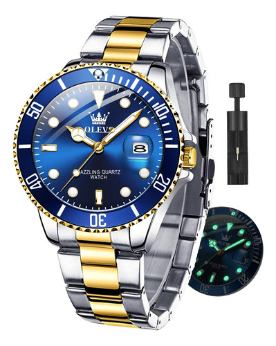 Reloj Olevs Gold De Acero Inoxidable Para Hombre Con Esfera