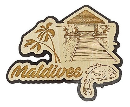 Printtoo Maldives Imán De Nevera Grabado Recuerdo Colecciona