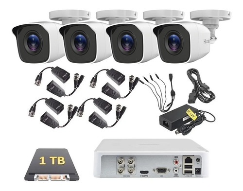 Kit Cctv 4 Cámaras Hd 720p Hikvision 1tb Baluns Rj45