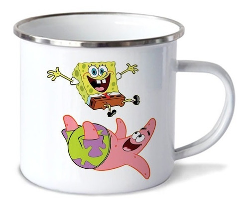 Taza Bob Esponja Y Patricio Falling De Peltre (10oz=300ml)