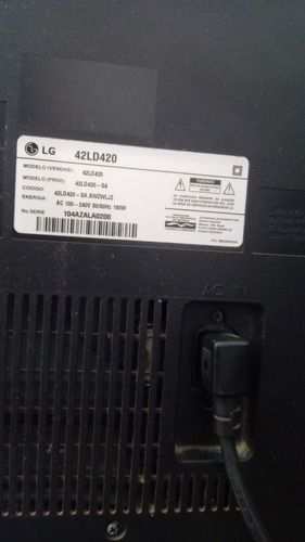 Tv LG Mod 42ld420 Com Defeito. Não É Smart. (Usado)