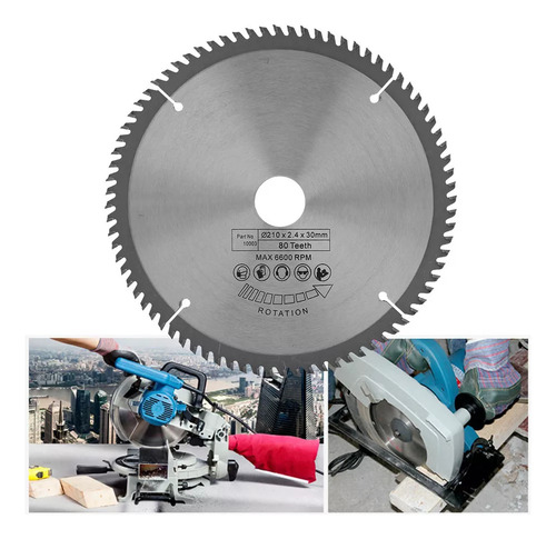 Lâmina De Serra Circular De 210 Mm 80 Dentes Com Diâmetro De