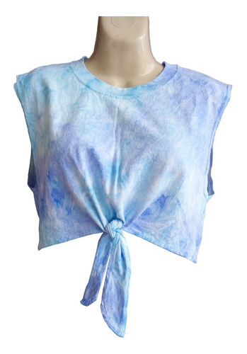 Playera Tie Dye Hippie Ombliguero Sin Mangas Crop Top