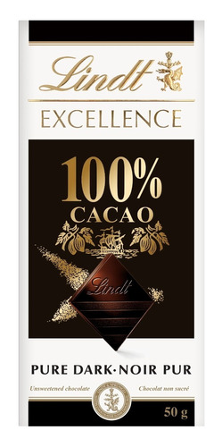 Chocolate Premium Lindt Excellence 100% Cacao Francia Import