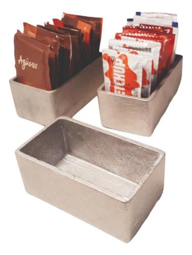 Caja Portasobres X 6 Un Aderezos.azucar.sal.edulc Aluminio 