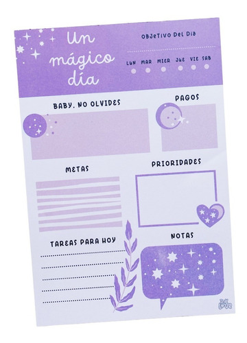 Planificador Diario Organizador Planner Kawaii Agenda