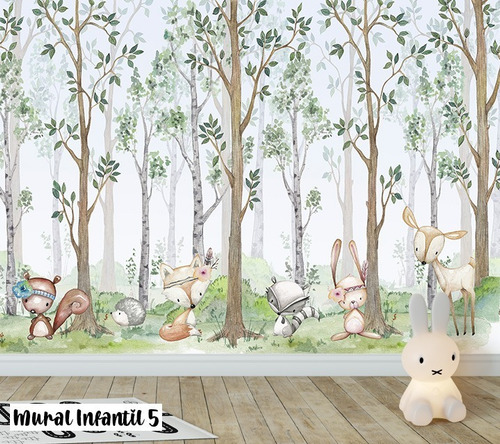Imagen 6 de 8 de Vinilos Mural Infantil Animales Deco Gigantografia