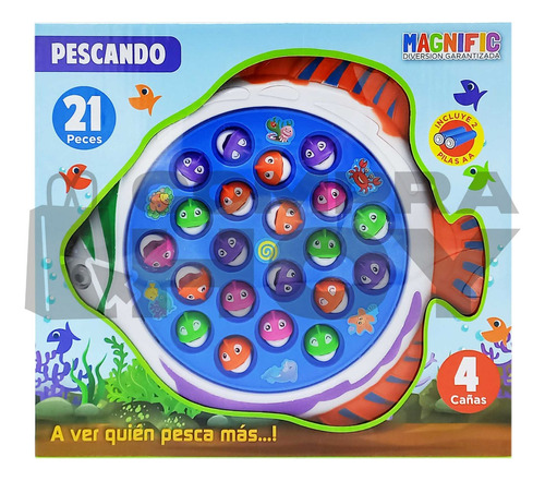 Juego Pescando, Azul, 21 Peces 4 Cañas, Sonido - 11694