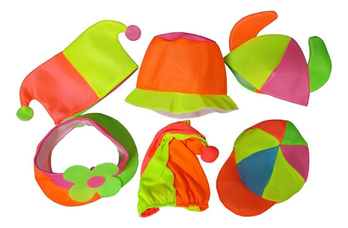 Gorros Fluo De Tela - Combo Surtido X 8 Unidades