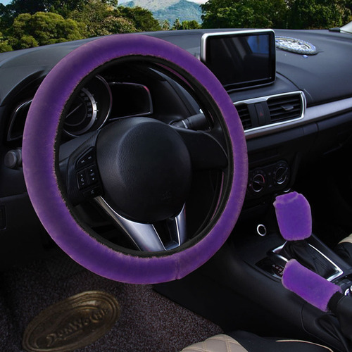 Juego De Fundas Para Volante Mullidas, Color Morado, 3 Pieza