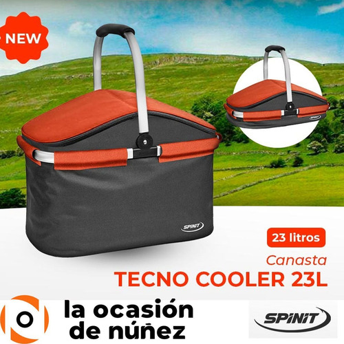 Imagen 3 de 6 de Conservadora Canasta Bolso Térmico Spinit 23 L Aluminizada