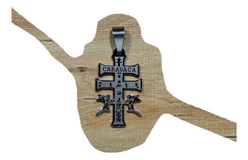 Dije Cruz De Caravaca De Acero Quirúrgico + Cadena 50cm