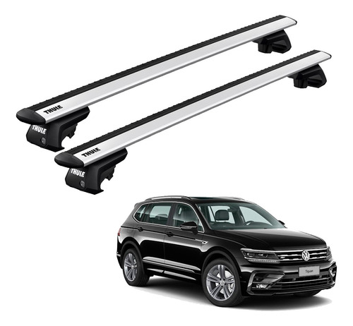 Rack Travessa Thule Wingbar Evo Prata Vw Tiguan Allspace