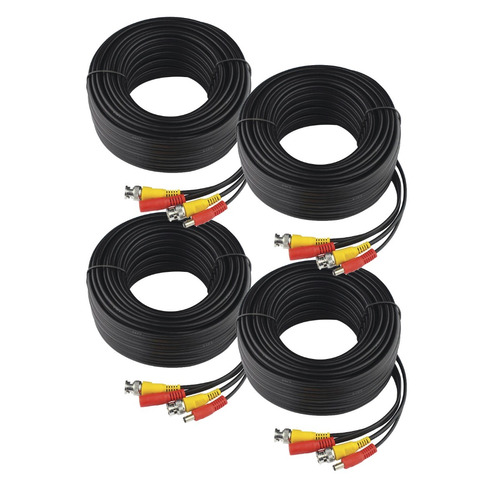 Paquete 4 Cable Coaxial Siames 20mts 100% Cobre Hd