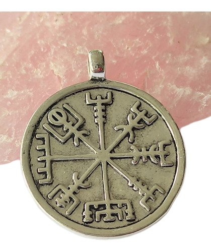 Vegvisir Medalla Brujula Vikingo Símbolo Nordico Cobre