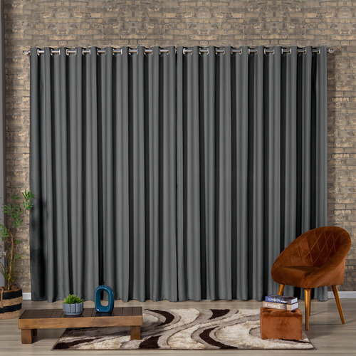 Cortina de vidrio Blecaute para puerta de dormitorio de 8 x 2,80 cm, color gris oscuro