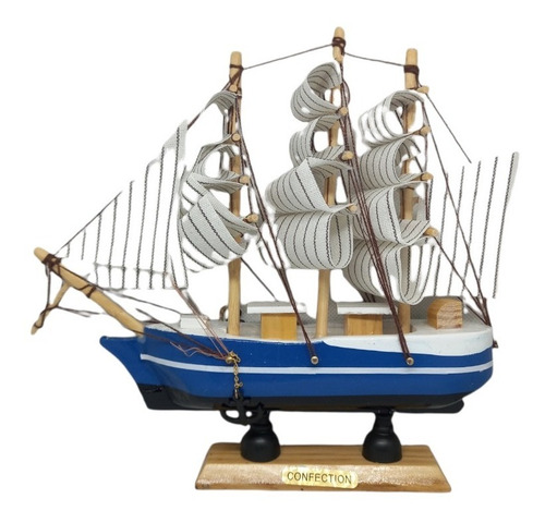 Barco De Vela De Madera Para Decoracion 20 Cm Colores 