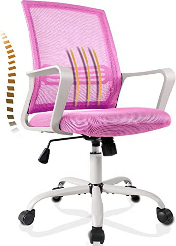 Silla De Oficina Ergonómica De Malla, Ajustable, Giratoria, 