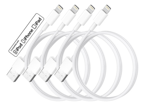 Paquete De 4 Cables Cargadores Lightning A Usb De 3 pies Par