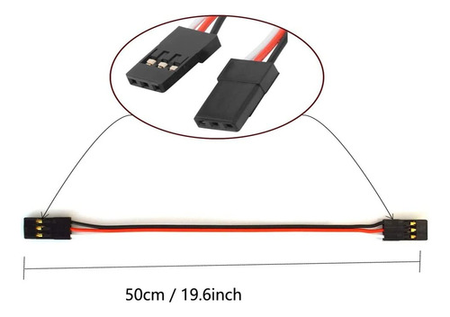Yiqigou 10 Cables De Extensión Servo De 3 Pines De 19.7 In,