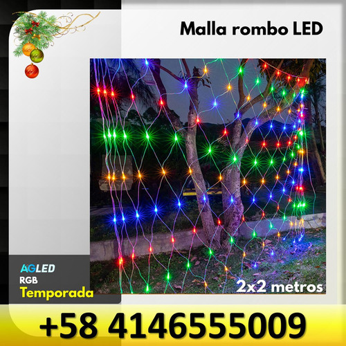 Malla Rombo Led Rgb 110v 2x2mt