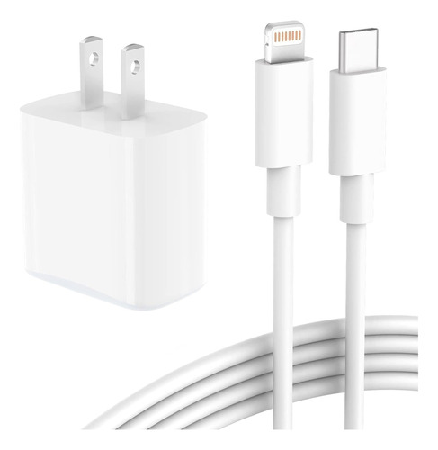 Cargador Rapido Para iPhone, 20 W, Certificado Por Apple, Ca