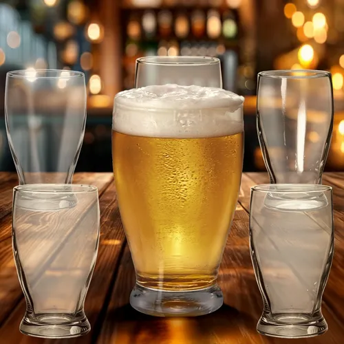 comprar Kit 6 Copos De Vidro Tulipa Chopp Cerveja 240ml Transparente