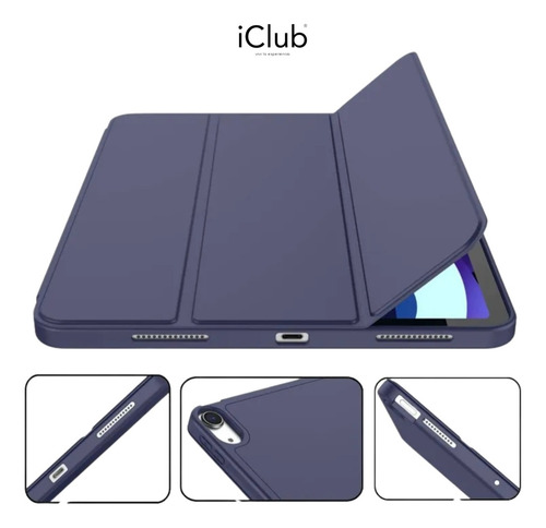 Funda Tipo Smart Cover Para Ipad 10.2 Dark Blue Azul Oscuro