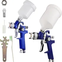 Comprar Pistola De Pintura Hvlp H827 1.4mm 600ml + Pistola De Pintura H200 Premium 0.8mm Para Retoque