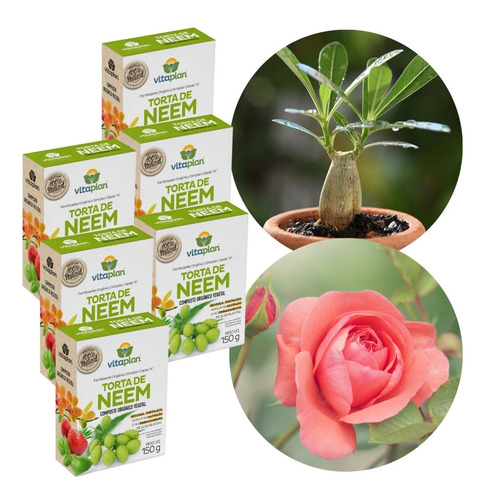 6 Torta Vegetal De Neem Composto Pó De Neem 150g Vitaplan
