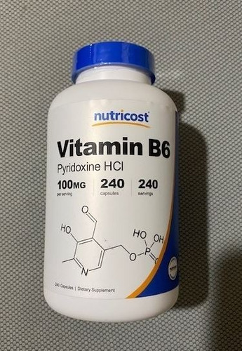 Original Nutricost Vitamina B6, Piridoxina Hcl, 100mg, 240 C