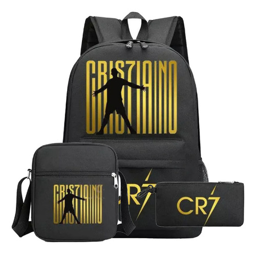 Nueva Mochila Gold Lightning Cr7 De Cristiano Ronaldo De 3 P