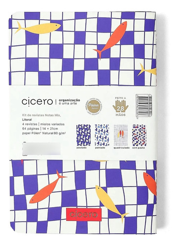 Kit 4 Cadernetas De Miolos Diferentes 14x21 Litoral - Cicero
