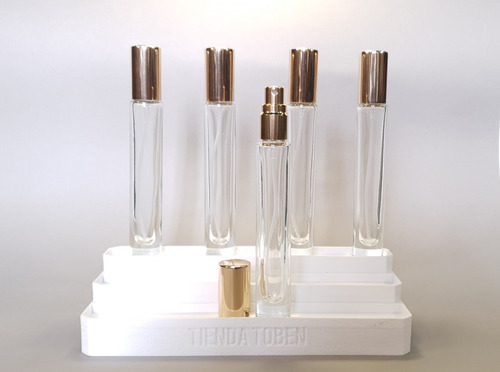 Frasco De Vidrio Perfume Decant 10ml A A Rosca X 50 Unidades Dorado