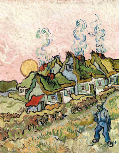 Lienzo Canvas Arte Vincent Van Gogh Casas Y Persona 181x140