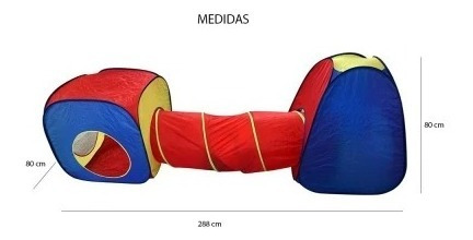 Imagen 5 de 9 de Carpa Infantil Doble Con Túnel Pelotero Regalo Tbx