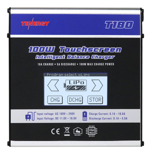 Tenergy Descargador De Cargador De Equilibrio T180 100w, Ca.