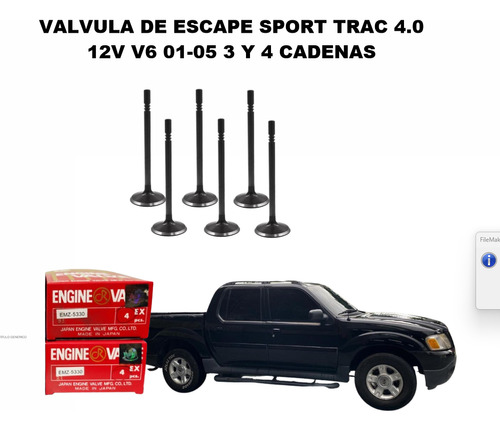 Valvula De Escape Sport Trac 4.0 12v V6 01-05 3 Y 4 Cadenas