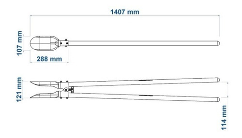 Imagen 2 de 7 de Cavadora Articulada Tramontina Acero Templado 120cm 2 Palas