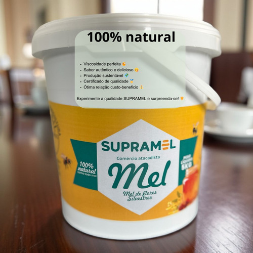 Mel 100% Puro Abelhas Silvestre Supramel - Balde 5 Kg