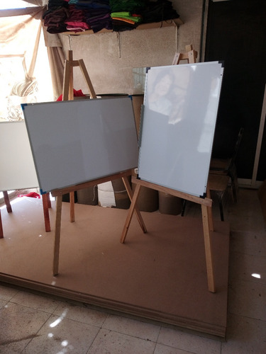 Tripie D Madera Con Pizarron Blanco De 60x40 Altura 120