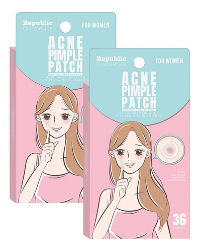 Parche Auxiliar Acne Pimple Pach Skincare Mujer 2c/36pcs C/u