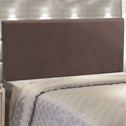 Cabeceira Painel Clean Cama Box Queen 160 Cm Suede - D'rossi Cor Marrom