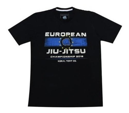 Camiseta Koral Europeu Jiu Jitsu 2016 Preta