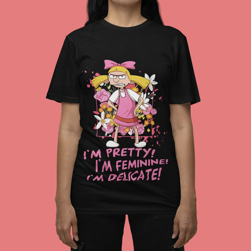 Remera Negra Estampada De Helga Pataki De Hey Arnold