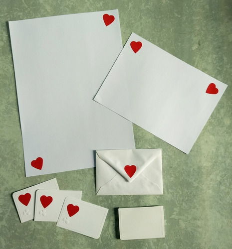 Cotillón Planchas Corazones Adhesivos Felpa Sobres Tarjetas