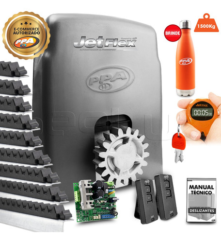 Kit Motor Ppa Dz 1500 Ind Jetflex 9m Crem Portão 1500kg 