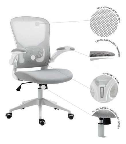 Silla Ejecutiva Vest W Con Soporte Lumbar De Tela Mesh