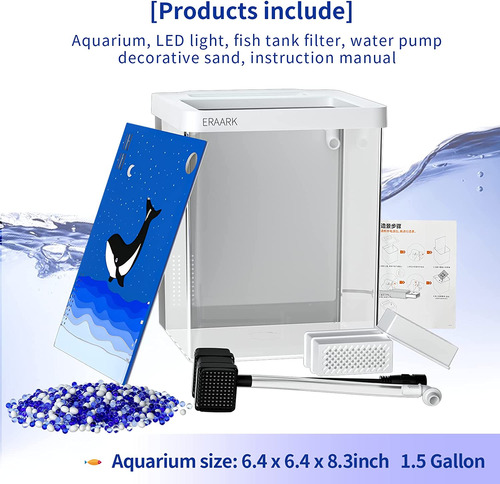 Eraark Kit De Acuario Inteligente Betta Fish Tank De 1.5 Gal