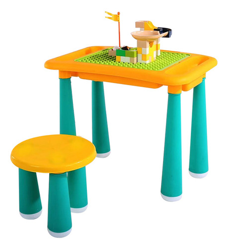 Mesa Didactica Con Juego De Bloques Para Niños Incluye Silla